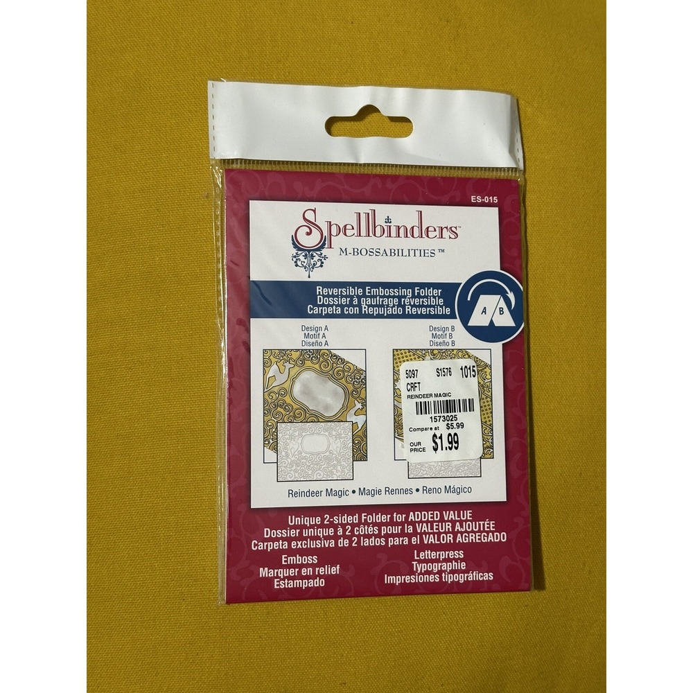 Spellbinders M-Bossabilities Reversible Embossing Folder Reindeer Magic ES-015